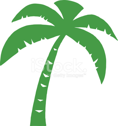 411x439 Green Silhouette Palm Tree Stock Vector
