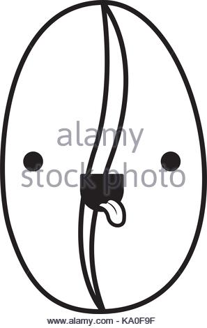 297x470 Coffee Bean Closeup Cartoon Monochrome Blurred Silhouette Stock