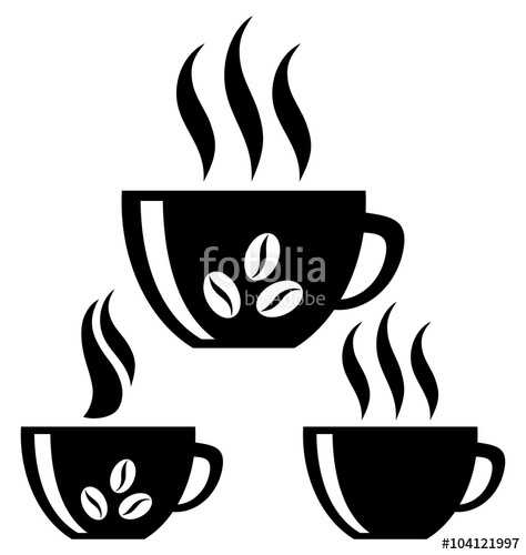 474x500 Coffee Cups. Silhouette. Isolated Stock Image And Royalty Free