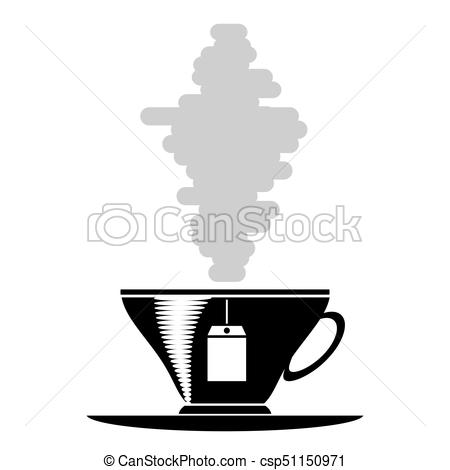 450x470 Tea Cup Silhouette Isolated On White Background Vectors