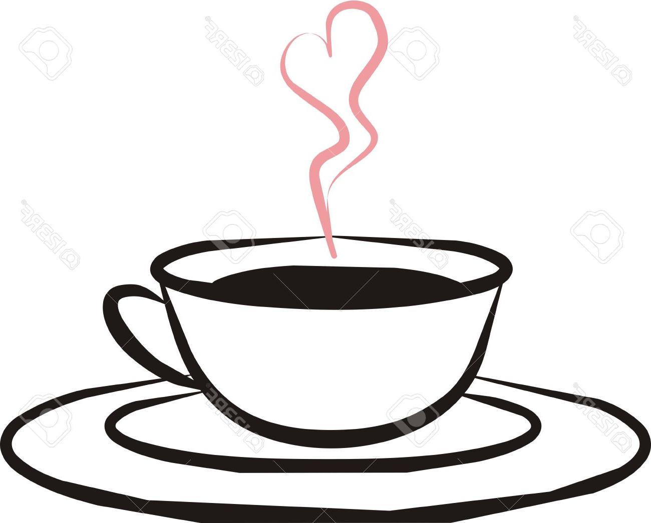 1300x1046 Best Silhouette Of Cup Coffee With Aroma Heart Stock Photo Photos