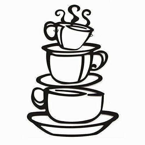 500x500 Coffee House Cafe Cup Java Silhouette Metal Wall Art