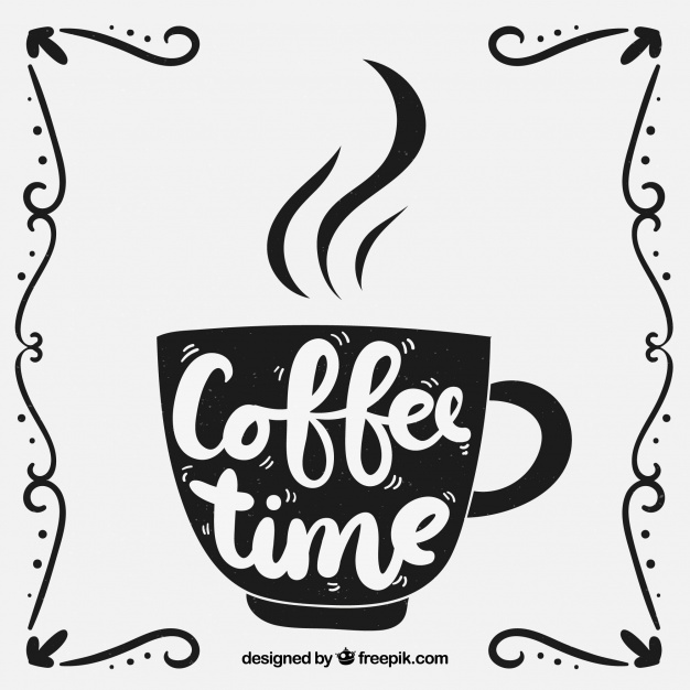 626x626 Coffee Cup Silhouette With Lettering Vector Free Download