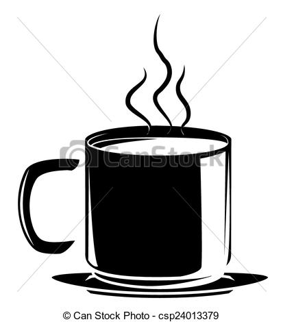 413x470 Black Silhouette Of Coffee Vectors Illustration