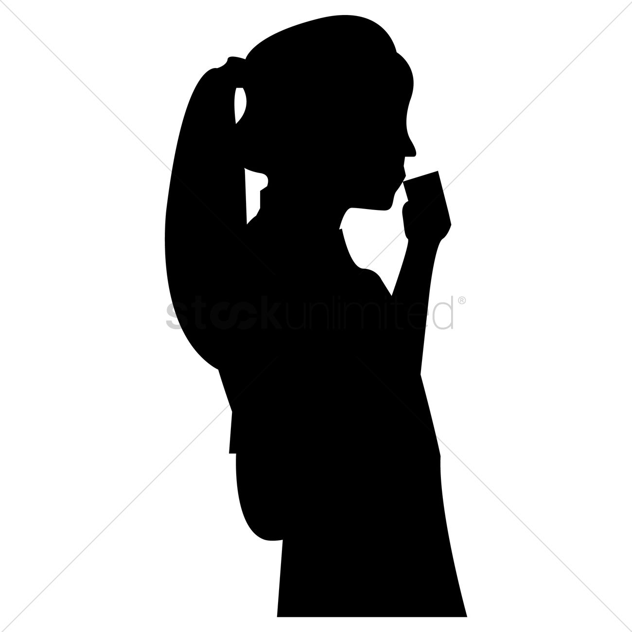 1300x1300 Silhouette Of Woman Drinking Coffee Vector Image