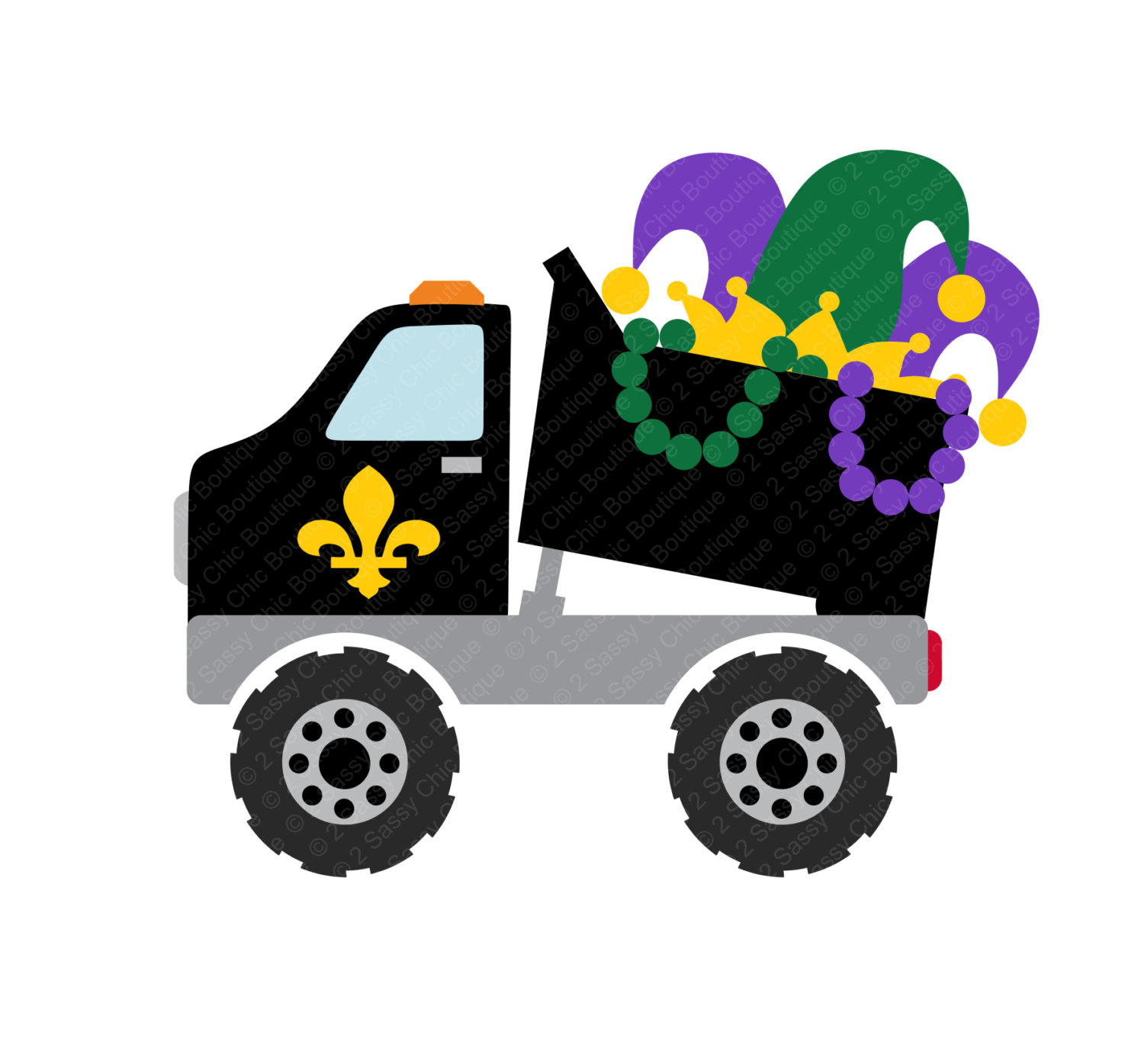 1500x1395 Mardi Gras Dump Truck With Coins Svg Eps Ai Dfx Formats For Heat