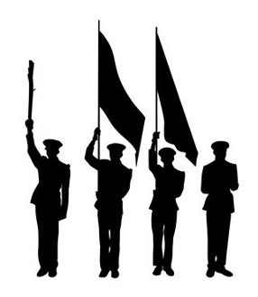 286x330 Color Guard Silhouette Decal Sticker