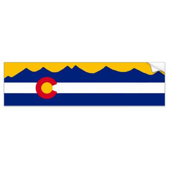 540x540 Colorado Flag Amp Mountain Range Bumper Sticker