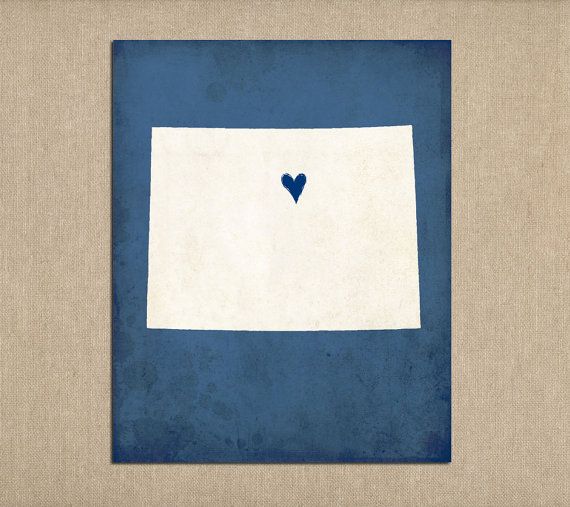 570x507 Colorado Silhouette State Map Customizable Personalized Map Art