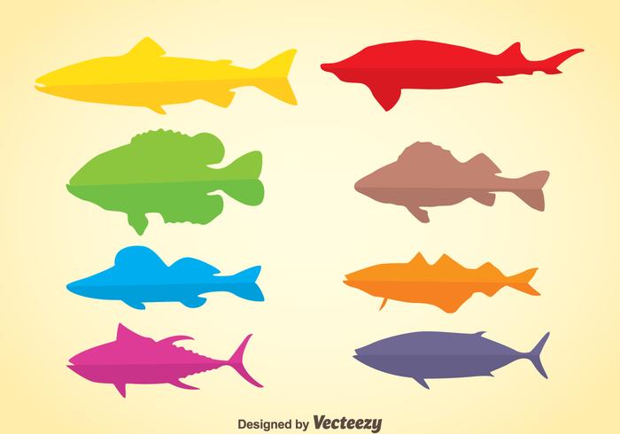 700x490 Colorful Silhouette Fish Vector