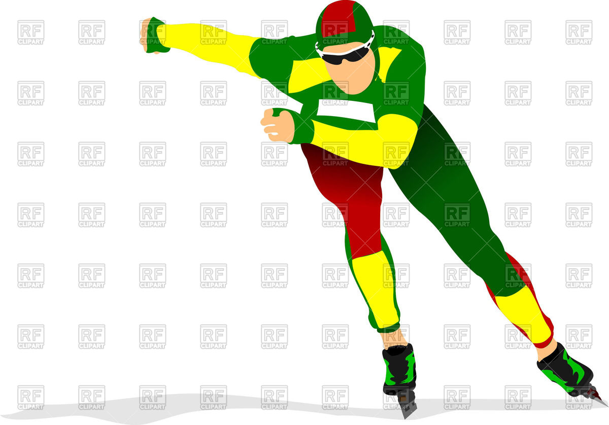 1200x838 Colorful Silhouette Of Speed Skater Royalty Free Vector Clip Art