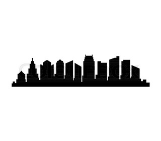 320x280 Fresno California Skyline Detailed Vector Silhouette Stock