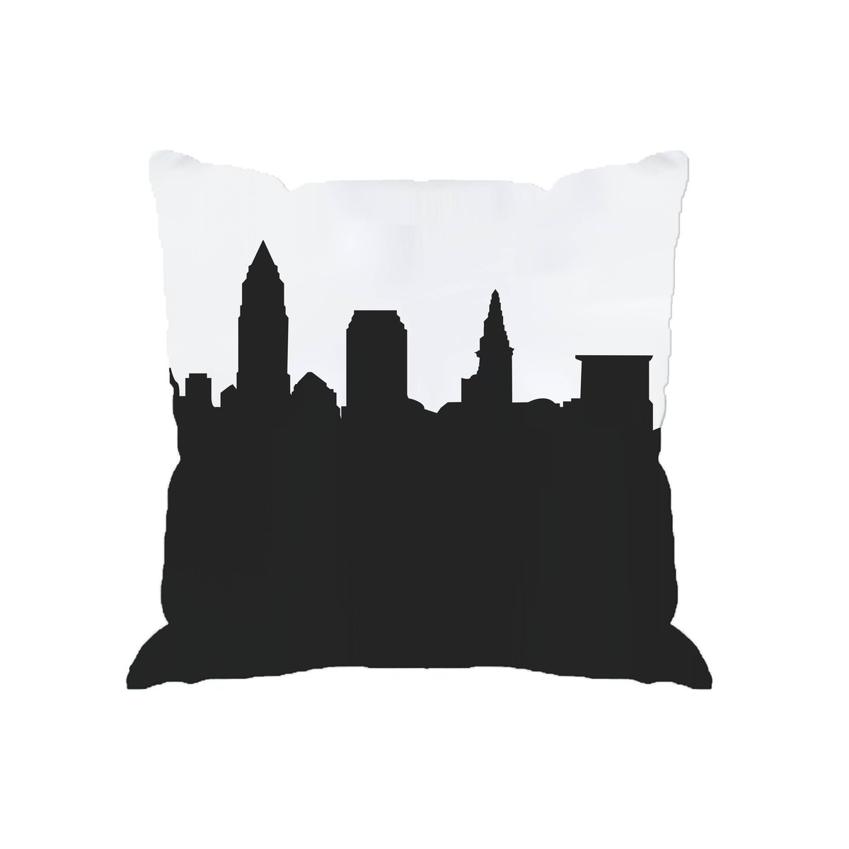 1200x1200 Skyline Silhouette Cityscape Large Throw Pillow Anne Cate