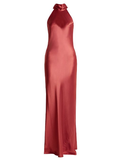 510x680 Galvan's Silk Satin Long Column Gown In An Unnamable Color. To Me
