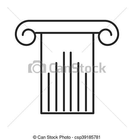 450x470 Column Structure Silhouette Icon Vector Isolated Design Vector