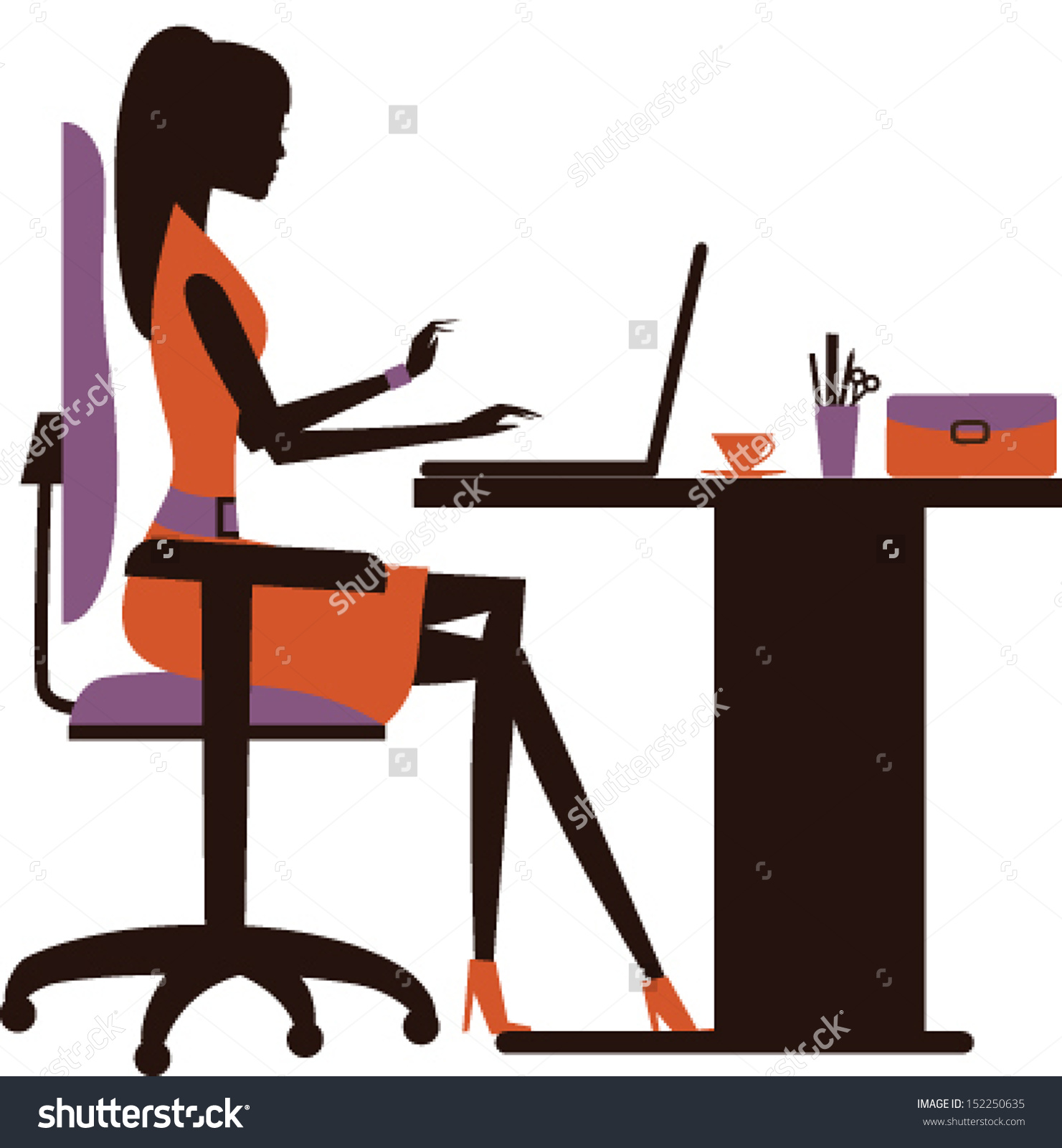 1481x1600 Business Woman With Computer Clipart Silhouette