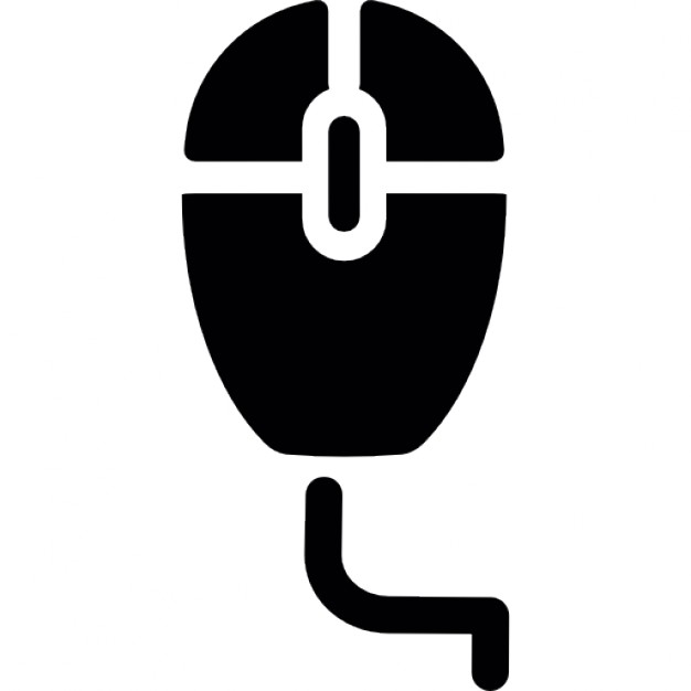 626x626 Computer Mouse With Wire Silhouette Icons Free Download