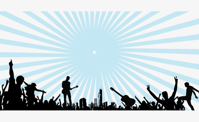 650x400 Play Music Crowd Silhouette Ray, Music, Poster, Rays Png And Psd