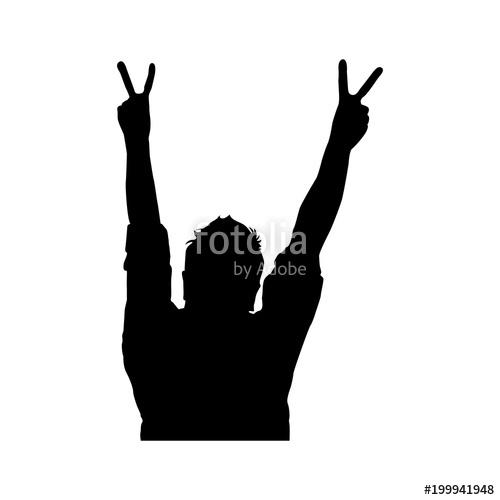 500x500 Silhouette Of Person In Concert Vector Illustration Design Stock