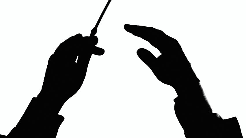 852x480 Silhouette Shot Of The Hands Of The Conductor Of An Orchestra
