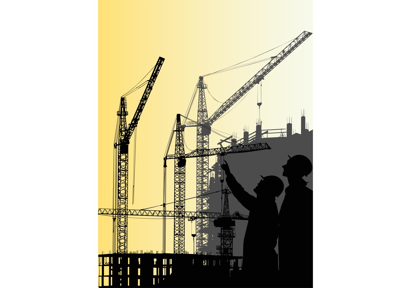 1400x980 Construction Crane Free Vector Art