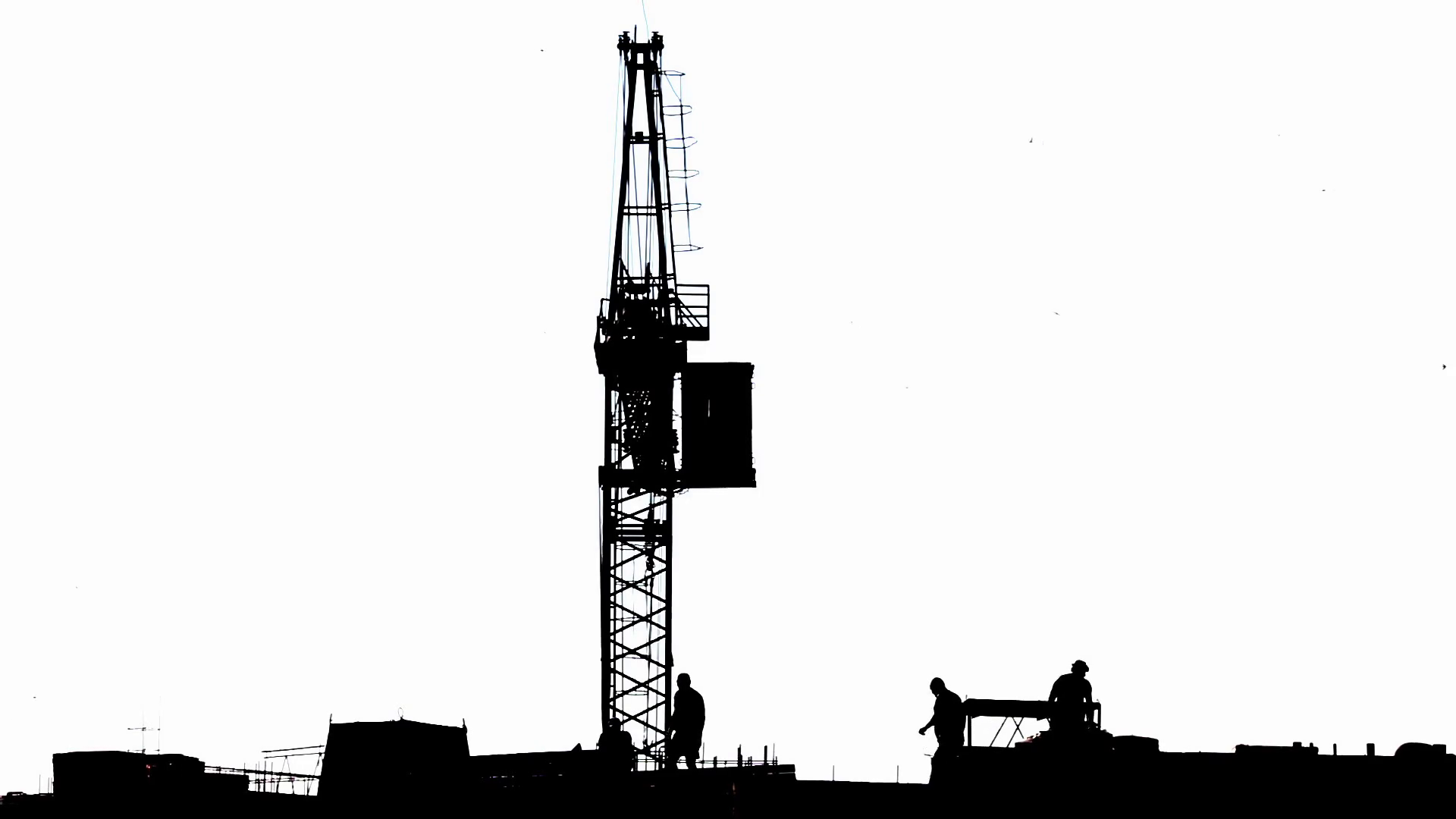 1920x1080 Black Silhouette Of The Building Construction Stock Video Footage