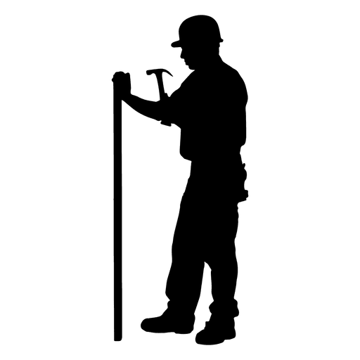 512x512 Construction Worker Hammering Silhouette