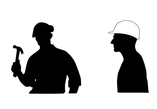 500x350 Two Free Construction Worker Vector Silhouettes Download Now