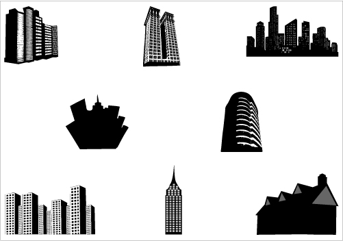 501x352 Building Silhouette Vector Clipart Panda