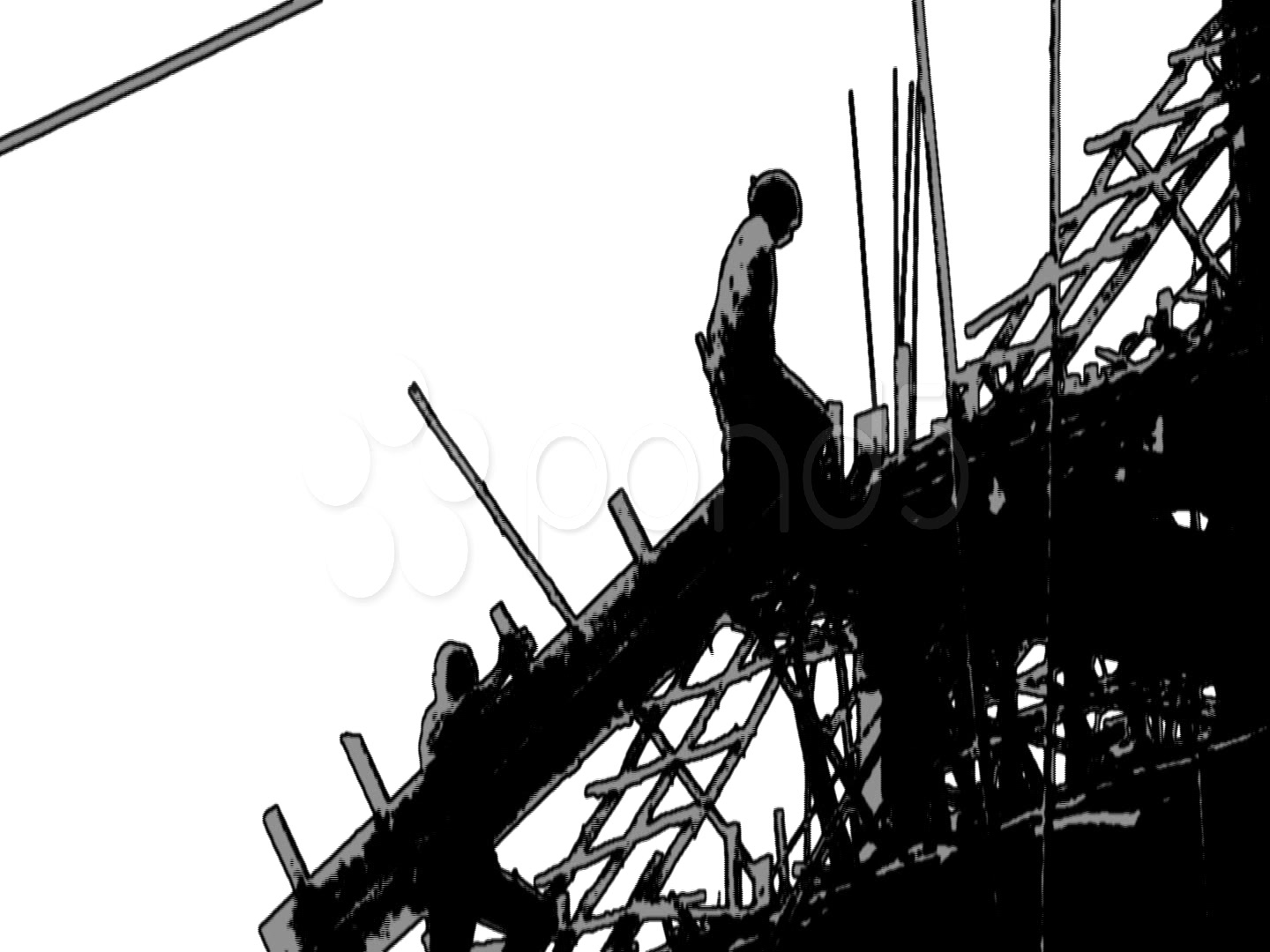 1440x1080 Construction Worker Silhouette Industry Site Building Development