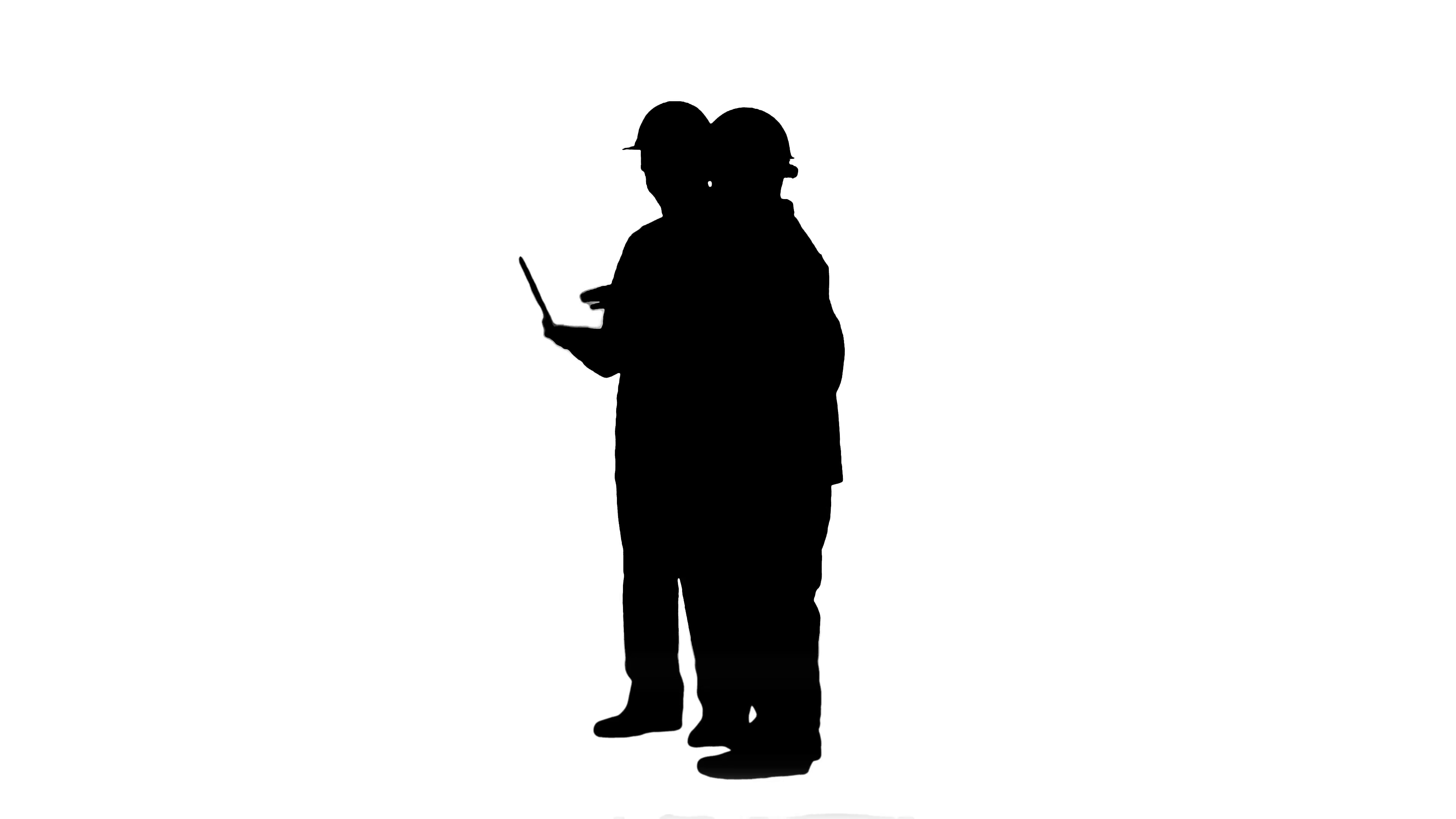 3840x2160 Silhouette Supervisors Using Laptop