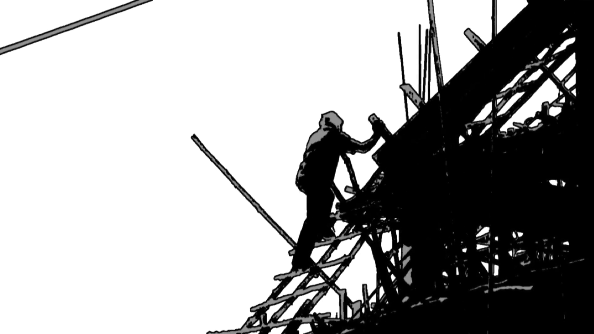 1920x1080 Construction Worker Silhouette Industry Site Building Development