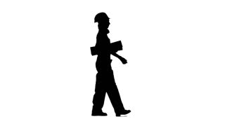320x180 Construction Worker Wearing A Helmet Carries Three Wooden Boards