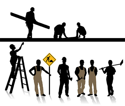 432x367 Construction Worker Silhouette Clipart Panda