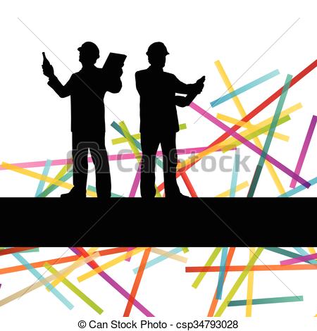 450x470 Construction Engineer Worker People Silhouettes In Active