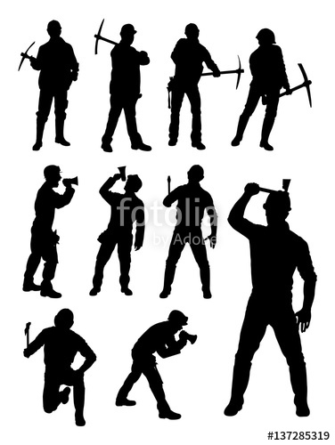 376x500 Construction Worker Gesture Silhouette. Good Use For Symbol, Logo