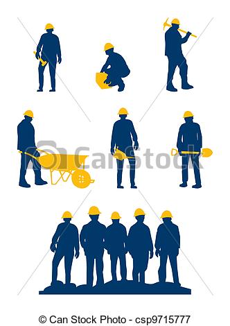 332x470 Workers Silhouette With Yellow Tools And Helmet Vectors