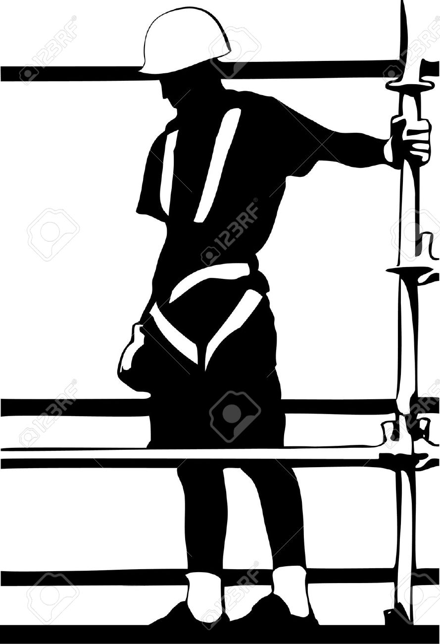889x1300 Construction Worker Clipart Black And White