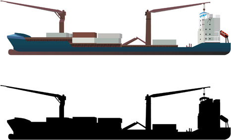 466x283 Free Vector Cargo Ships Free Vector Download (634 Free Vector)
