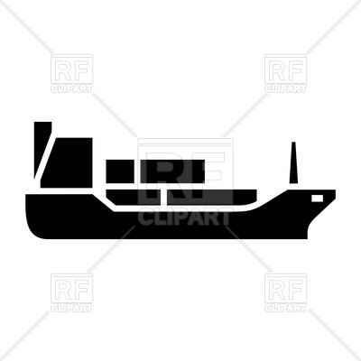 400x400 Tanker Ship Black Icon Isolated On White Background Royalty Free