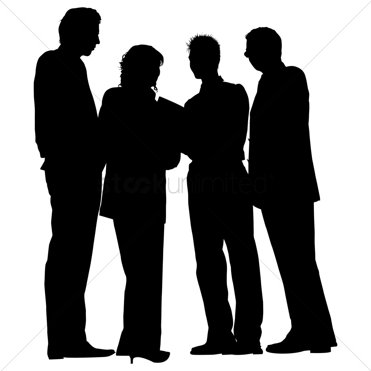 1300x1300 Group Of Business People Standing Silhouette Vector Image