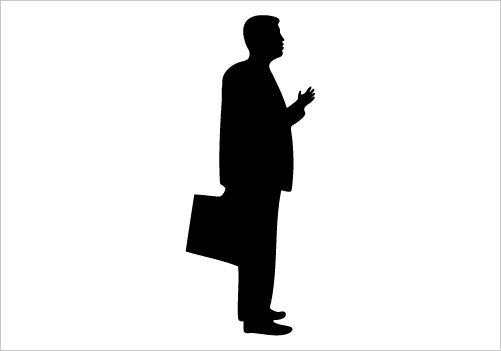 501x351 Businessman Silhouette Vector Standing Pose And Having