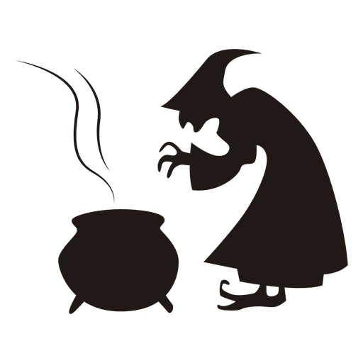 512x512 Halloween Witch Cooking Silhouette
