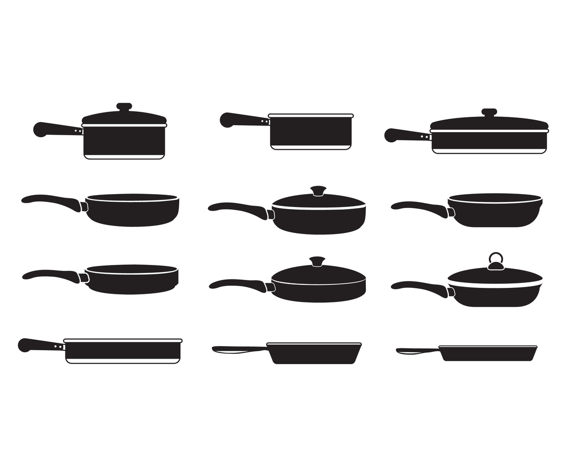 1136x936 Pans Cooking Silhouette Vectors Vector Art Amp Graphics
