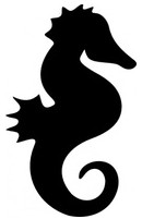 130x201 Cool Seahorse Silhouette Vector