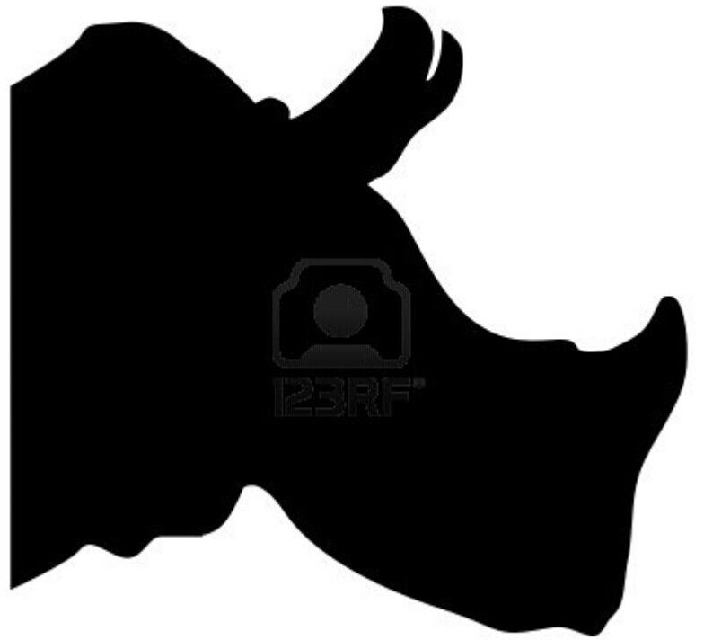 784x712 Cool Rhino Head Silhouet Template Stencil. Great Mural (For Chalk