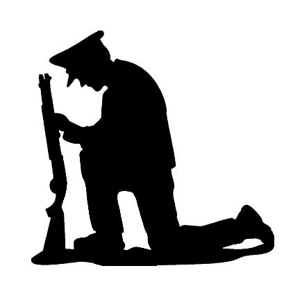 432x432 Custom Kneeling Down Police Officer Vinyl Decal