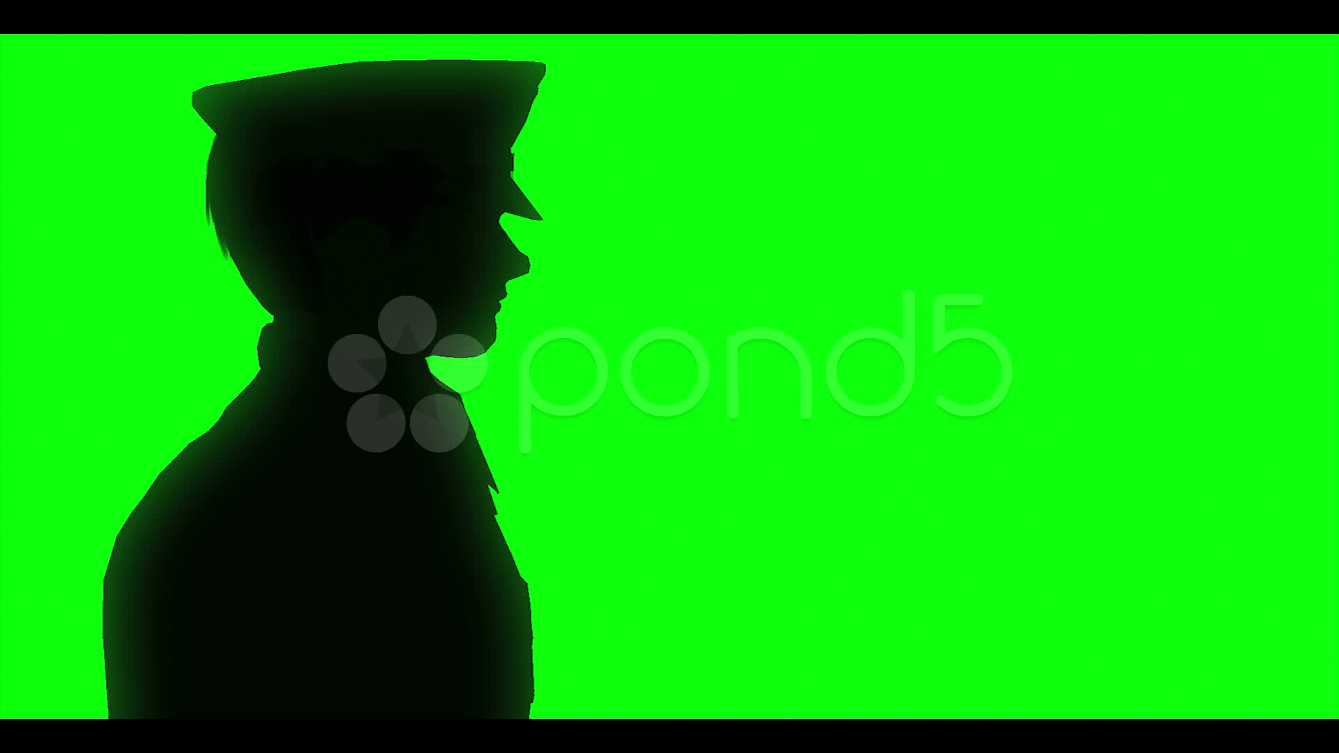 1920x1080 Policeman Profile Silhouette Green Screen ~ Video