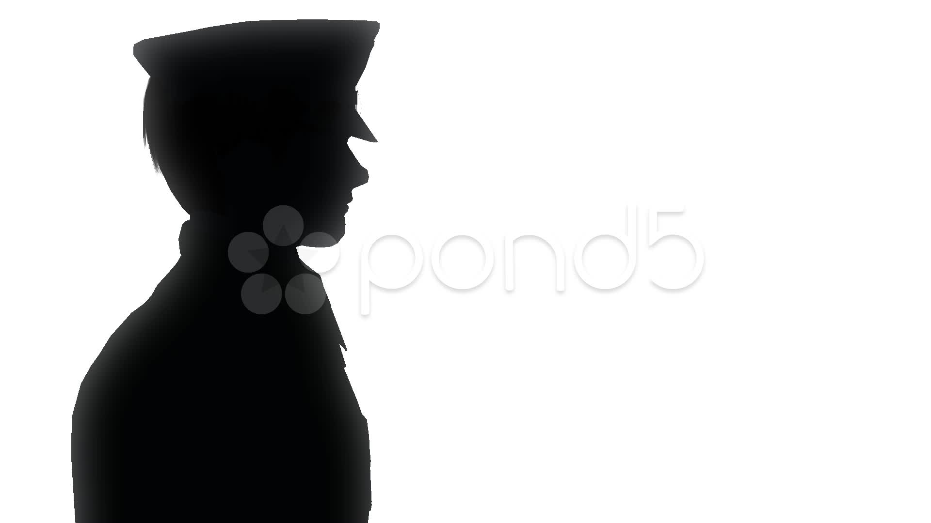 1920x1080 Policeman Profile Silhouette ~ Hi Res Video