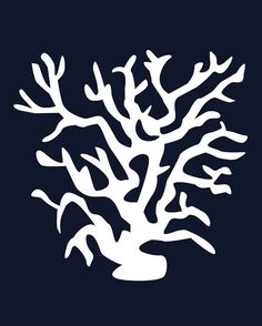 236x294 Navy Blue Coral Print Silhouette 8x10 With 11x14 By Projectcottage